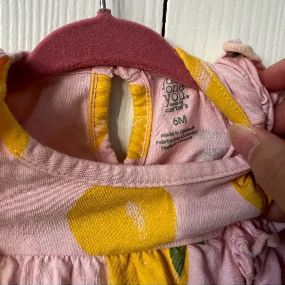 🍭4/$20 Carter’s Long Sleeve Lemon Ruffle Shirt for Baby Girl - 6 months